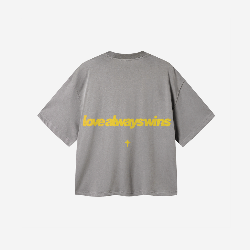 LOVE ALWAYS WIN GREY TEE
