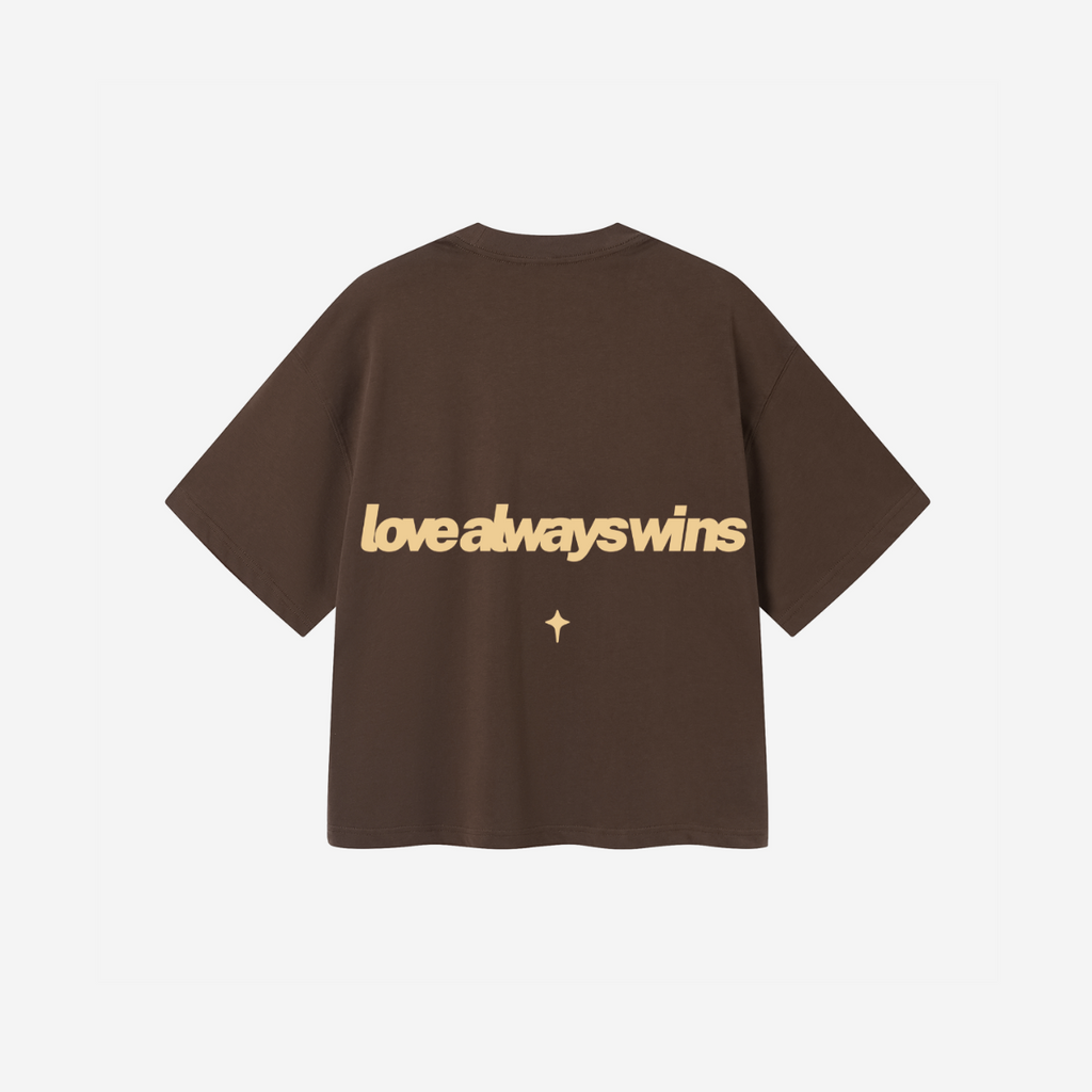 LOVE ALWAYS WINS CHOCOLATE TEE